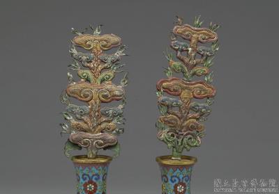 图片[3]-Copper vase in cloisonne enamels, Qing dynasty, Qianlong reign (1736-1795)-China Archive